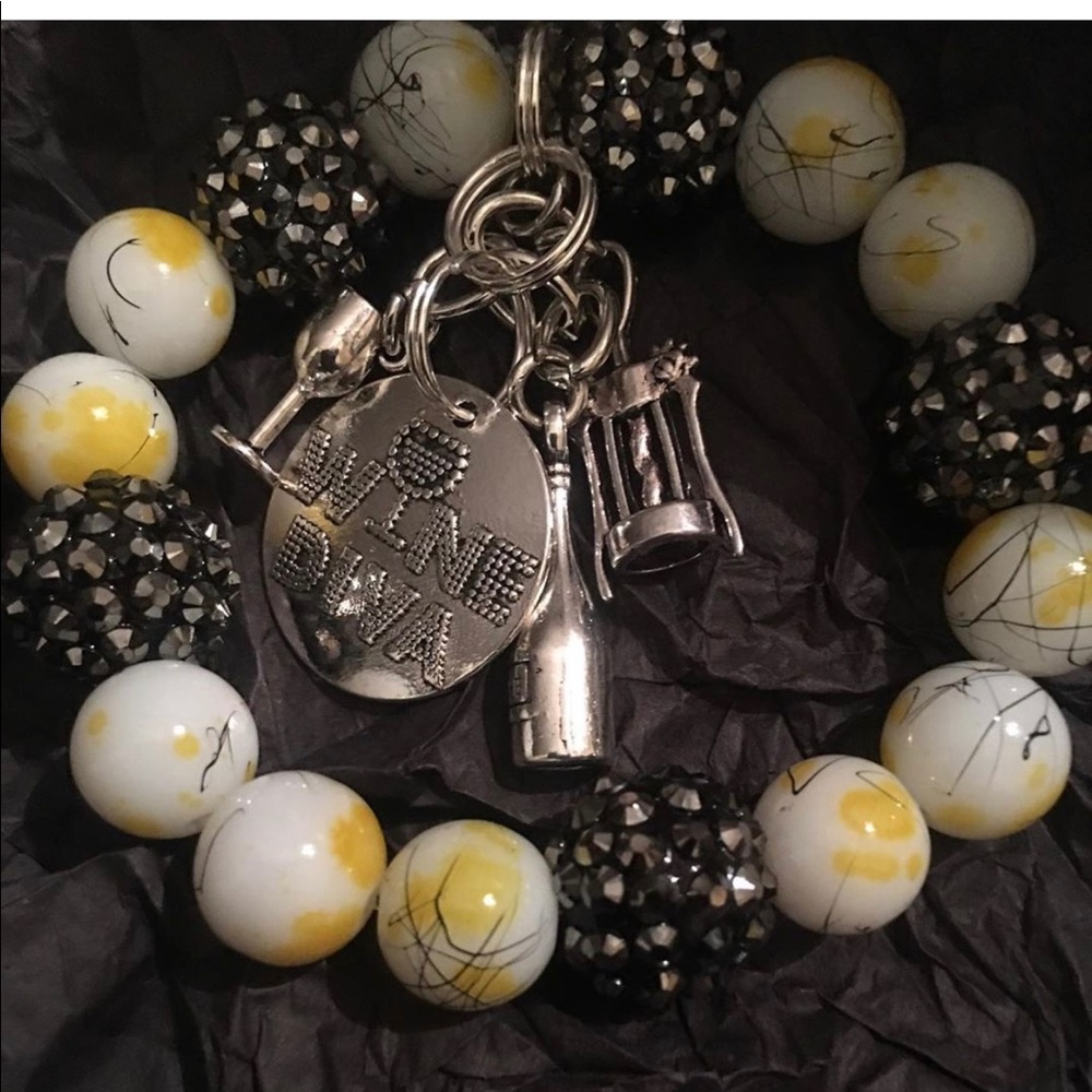 Handmade wine charm bracelet